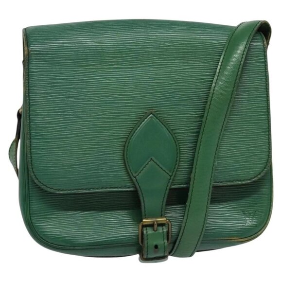 LOUIS VUITTON Epi Cartouchiere MM Shoulder Bag Green M52244 LV Auth 125397 - Picture 1 of 16
